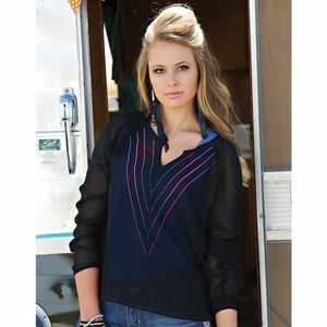 NWT Cruel Girl Black V-Neck Sheer Blouse & Beautiful Colors Size M